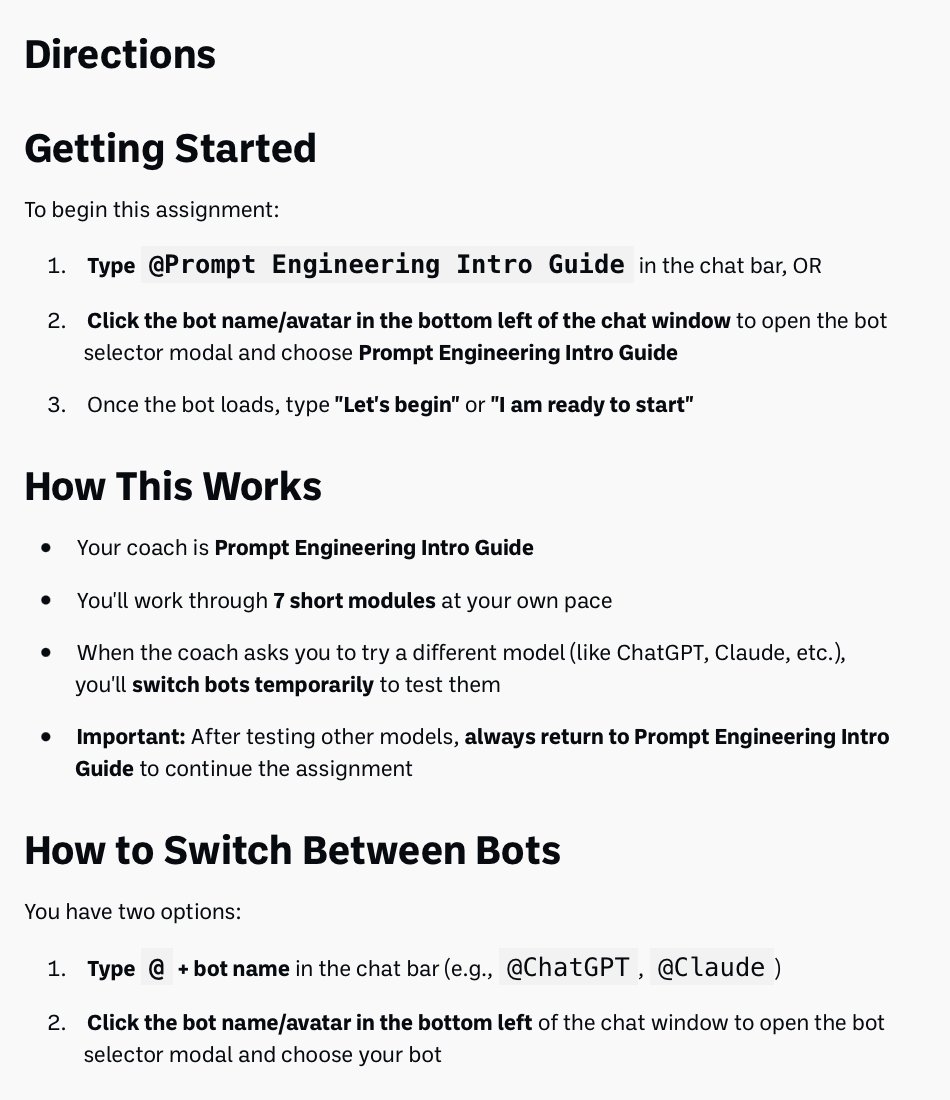 Revised directions with Getting Started steps, How This Works, and How to Switch Between Bots