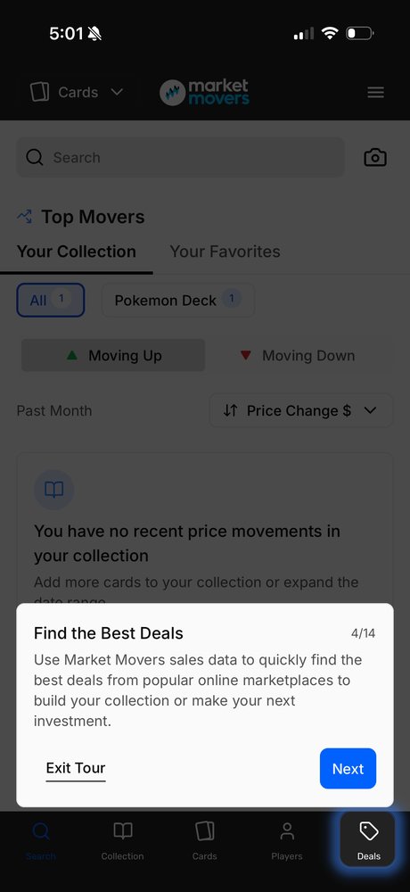Onboarding tip explaining the Deals feature