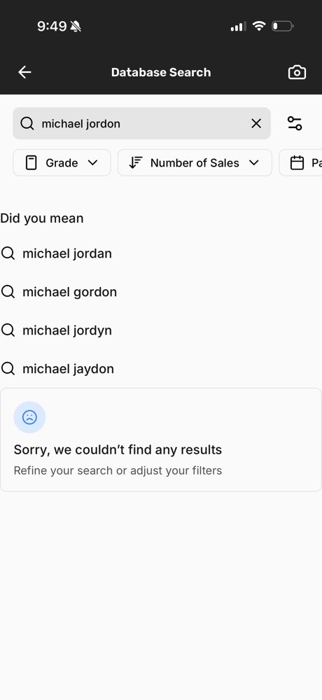 Search for michael jordon showing Did you mean suggestions